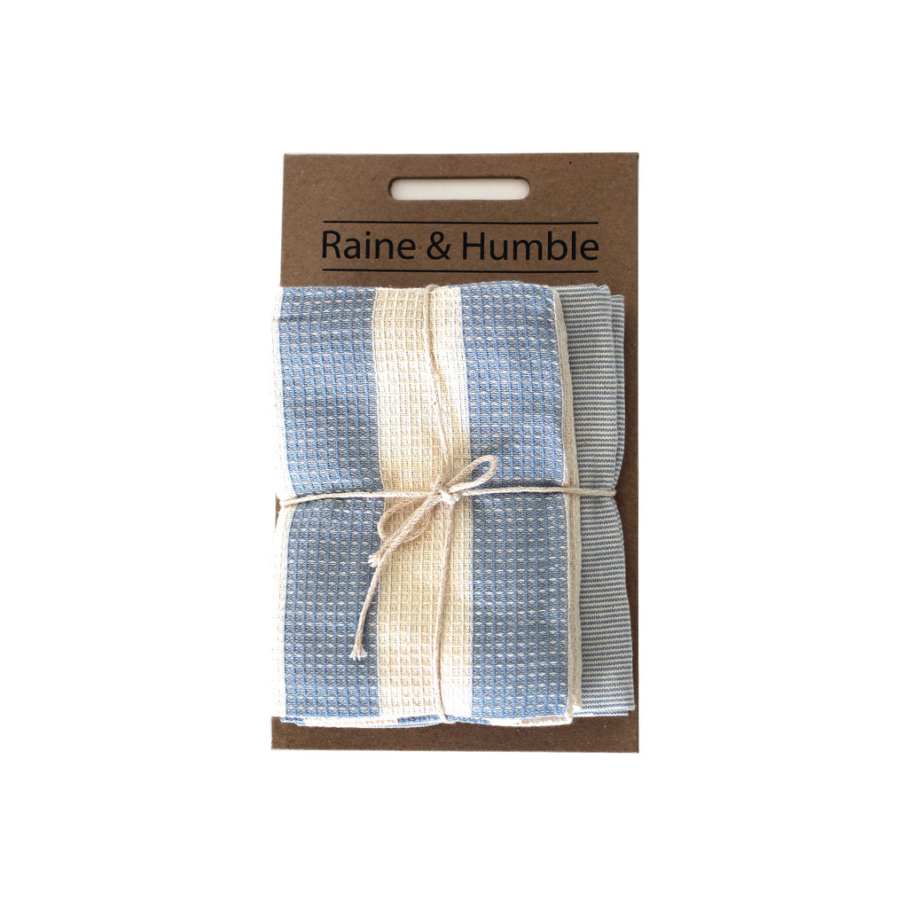 Bold Stripe Tea Towel S/2Light Blue
