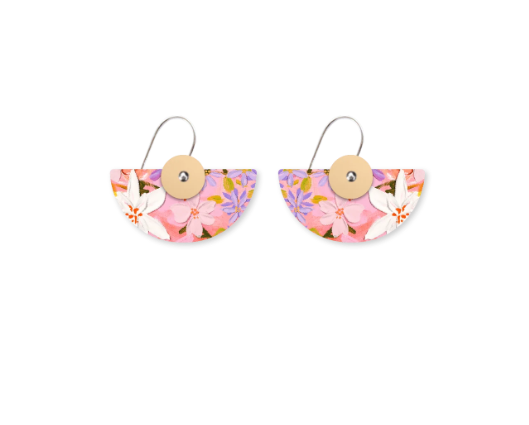 Kelsie Rose Whimsical Blooms Layered Medium Moon Drop Earrings