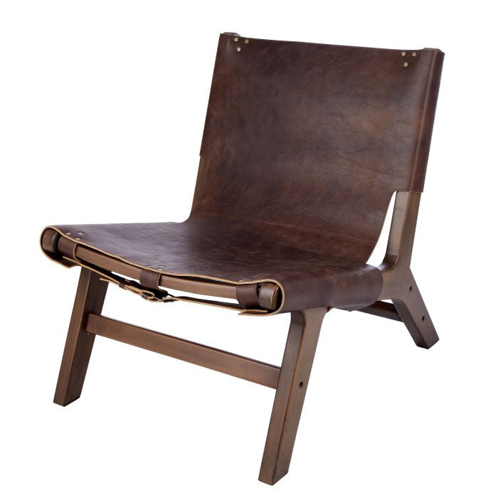 Brown Leather Accent Chair