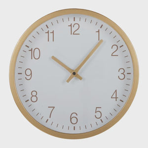 Rockwell Metal Clock Gold/White 30cm