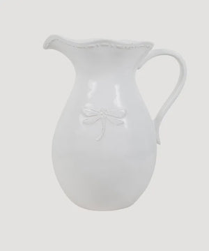 Dragonfly Stoneware White Jug