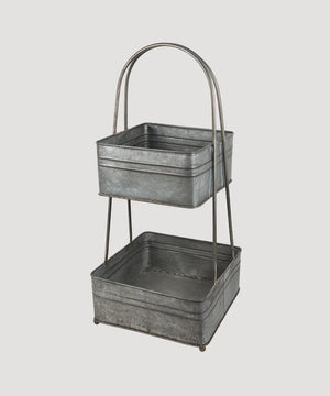 2 Tier Square Metal Basket