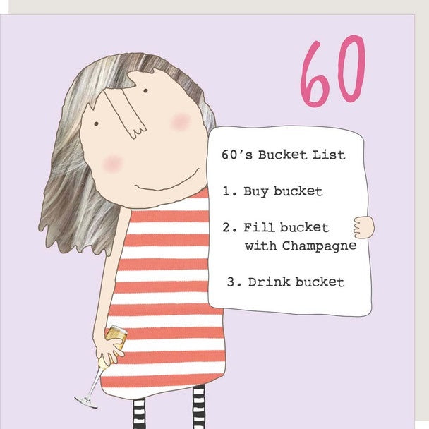 Girl 60th Bucket List Card