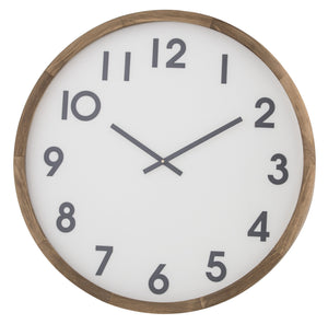 Leonard Wall Clock White Black Brown 61cm